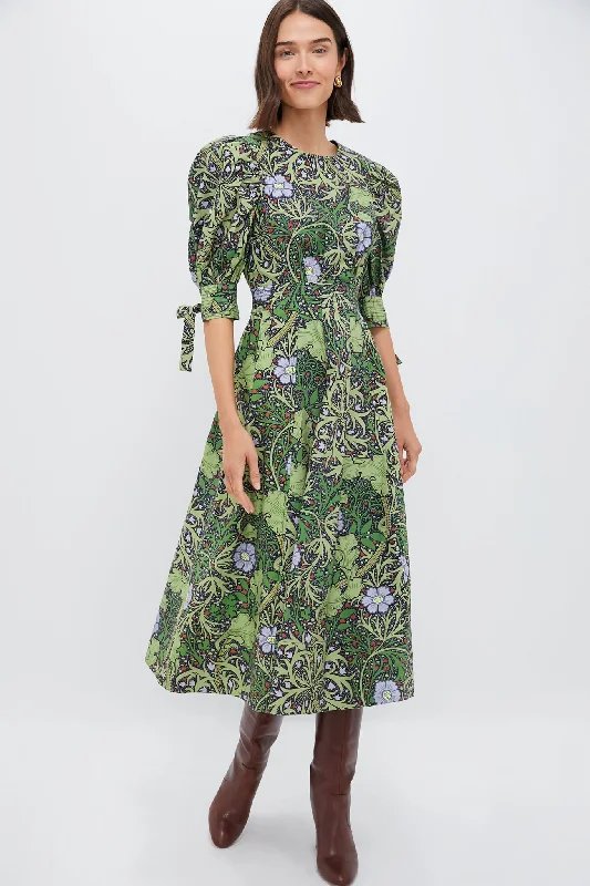 Strapless Women Dress with a Built - in Bra for Comfort and SupportGreen Vine Floral Grayson Midi Dress