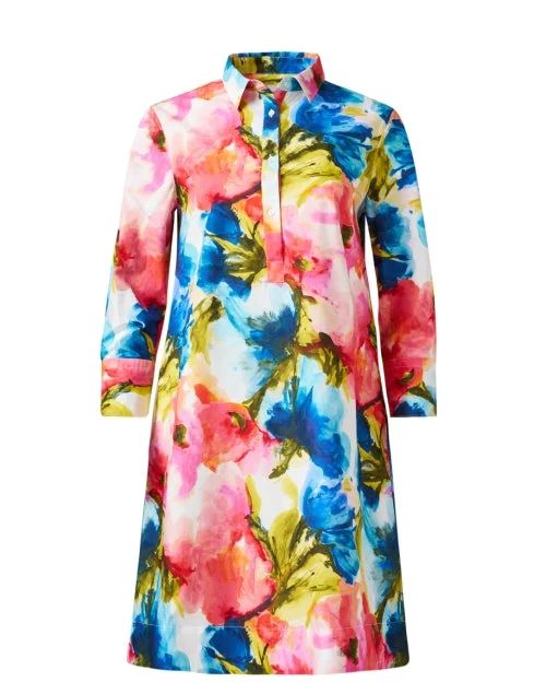 Mini Women Dress with a Short Hem for a Young and Trendy StyleJackie Floral Print Cotton Dress