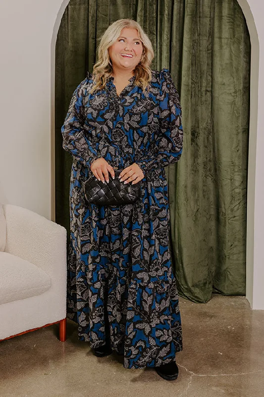 Maxi Women Dress with Floral Print for a Bohemian VibeLost in A Novel Floral Maxi Dress Curves