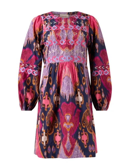 Empire Waist Women Dress to Accentuate the Bust and Conceal the WaistLucie Multi Ikat Print Cotton Dress