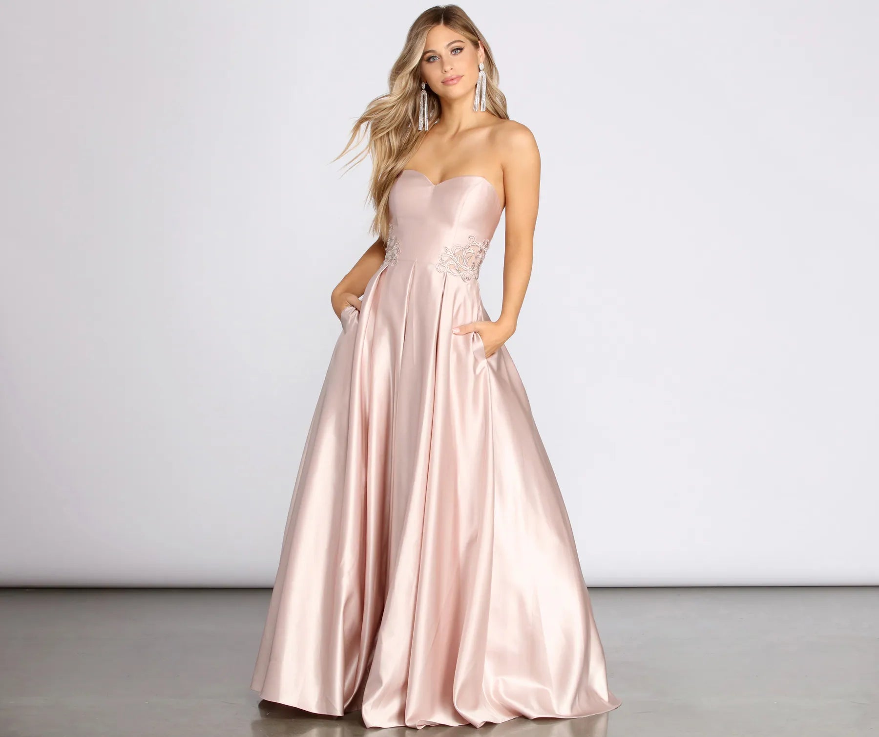 Backless Women Dress for a Sexy and Alluring Look at Evening EventsNikita Strapless Sweetheart Ball Gown