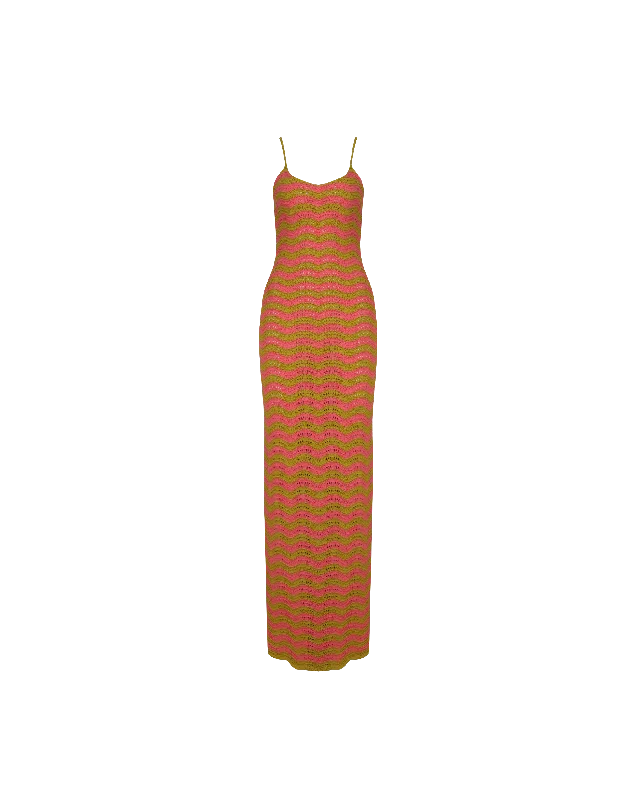 Ruffled Women Dress with Multiple Layers for a Playful and Girly StylePARADISO MAXI DRESS GRAPEFRUIT GRASS