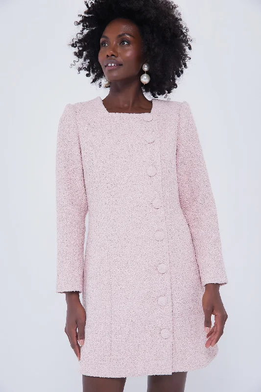 Mini Women Dress with a Short Hem for a Young and Trendy StylePink Tweed Birkley Dress