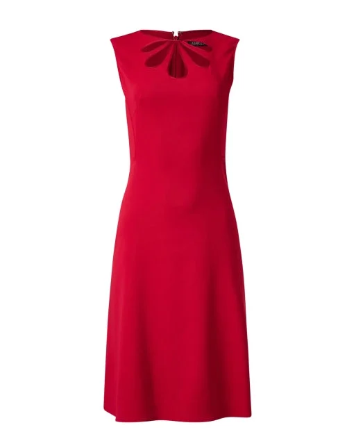 Halter Neck Women Dress to Show Off the Shoulders and NecklineRed Cutout Dress