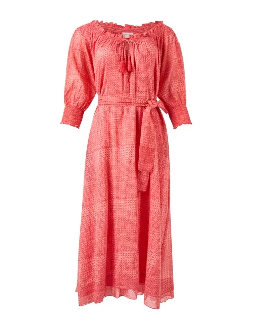 Shift Women Dress with a Simple and Classic Design for Everyday WearRed Mosaic Print Dress