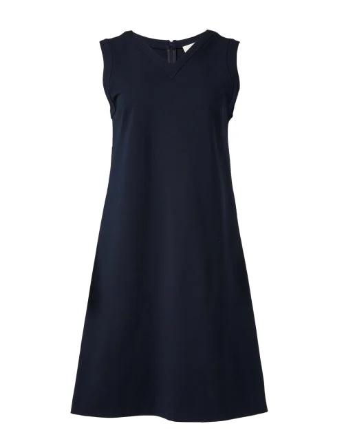 Strapless Women Dress with a Built - in Bra for Comfort and SupportRiva Navy Jersey Shift Dress