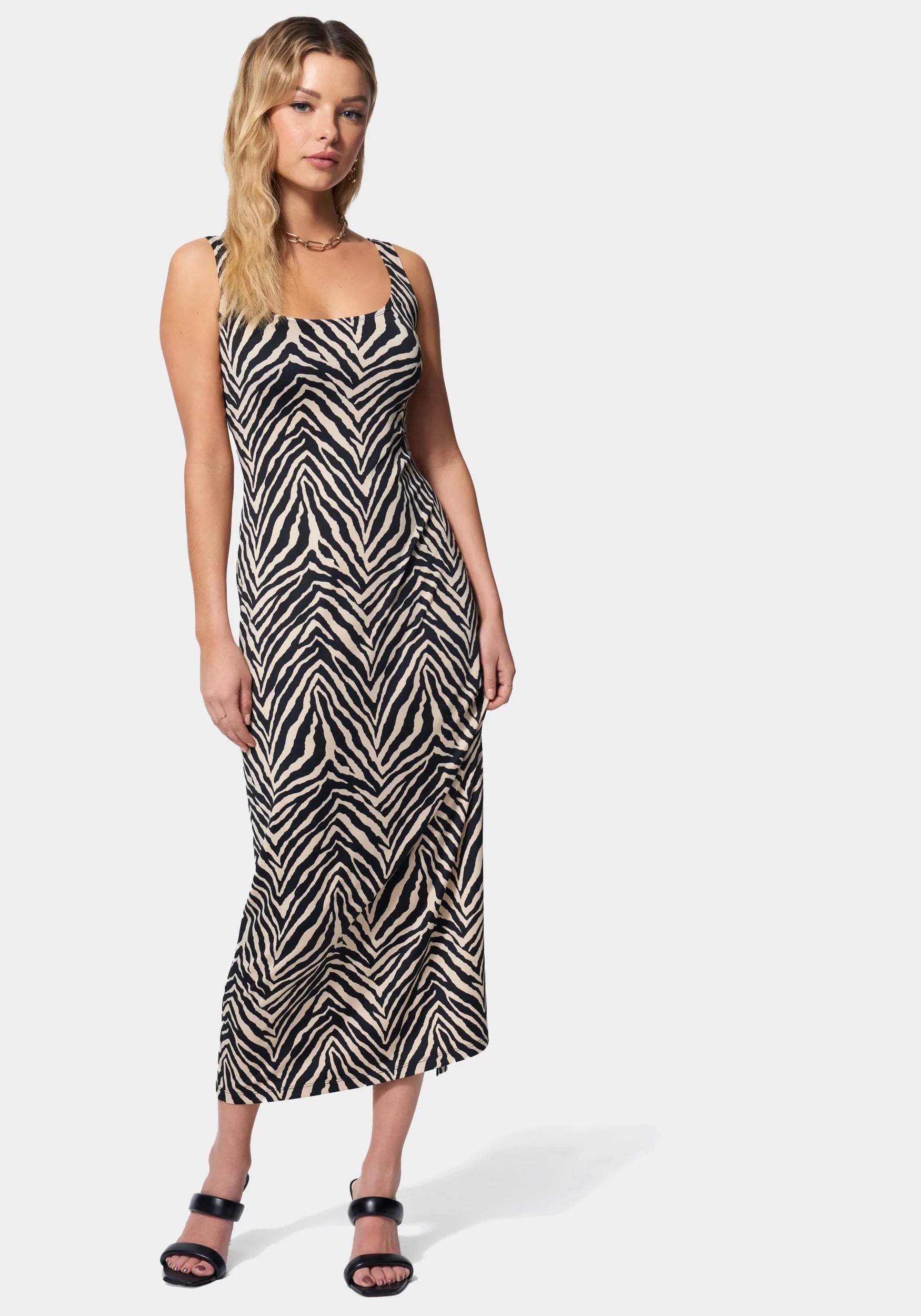 Empire Waist Women Dress to Accentuate the Bust and Conceal the WaistZebra Maxi Resort Dress