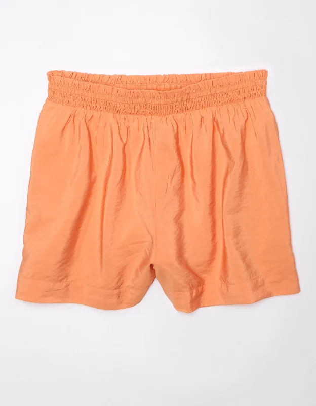 Twill Women Shorts with a Smooth Texture and DurabilityAE Easy Smocked Waist Short