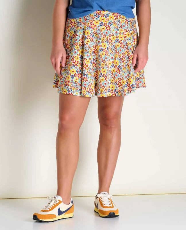 Patterned Geometric Women Shorts for a Modern AppealBirdie Skort In Barley Multi Floral Print