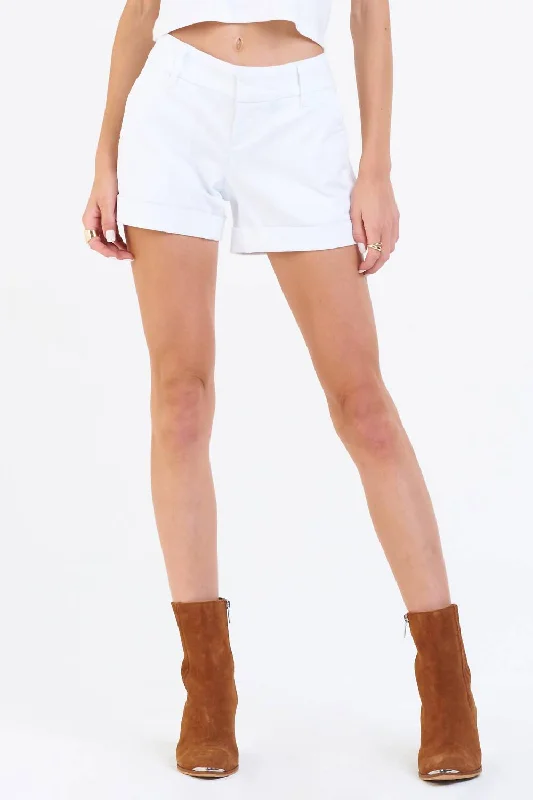 Cuffed Women Shorts for a Laid - Back and Trendy LookHampton Mid Rise Shorts In Optic White