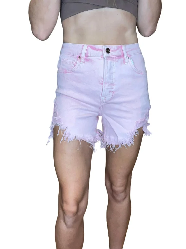 Cargo Women Shorts with Multiple Pockets for FunctionalityHigh Rise Shorts In Pink Wash