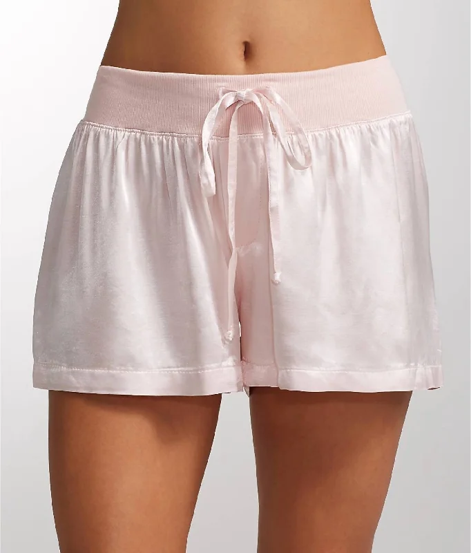 Tie - Waist Women Shorts for a Customizable FitMikel Satin Boxers In Blush