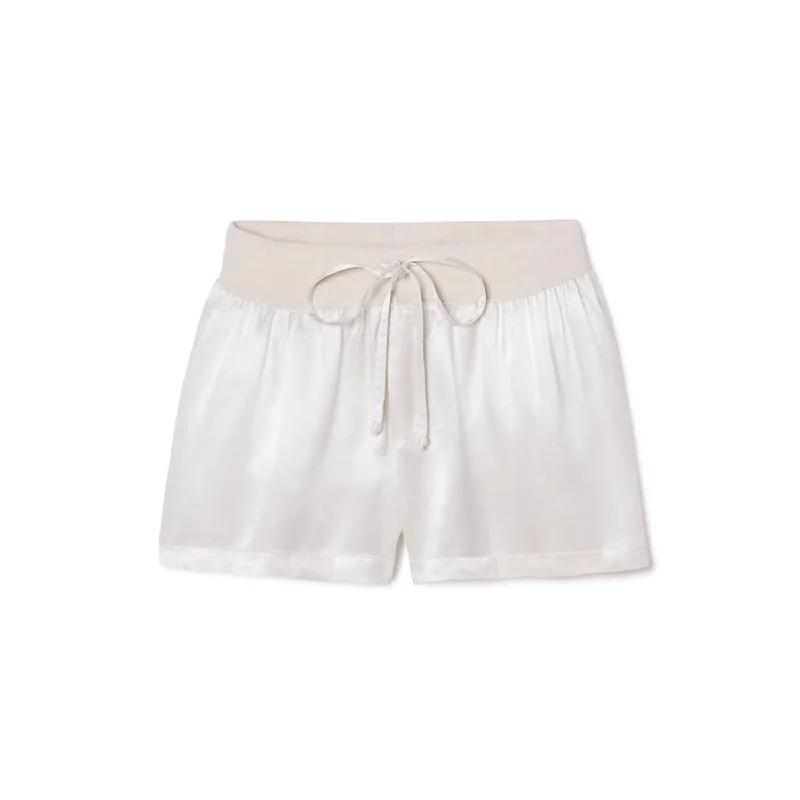 Stretchable Women Shorts for Maximum MobilityMikel Satin Boxers In Egg Nog