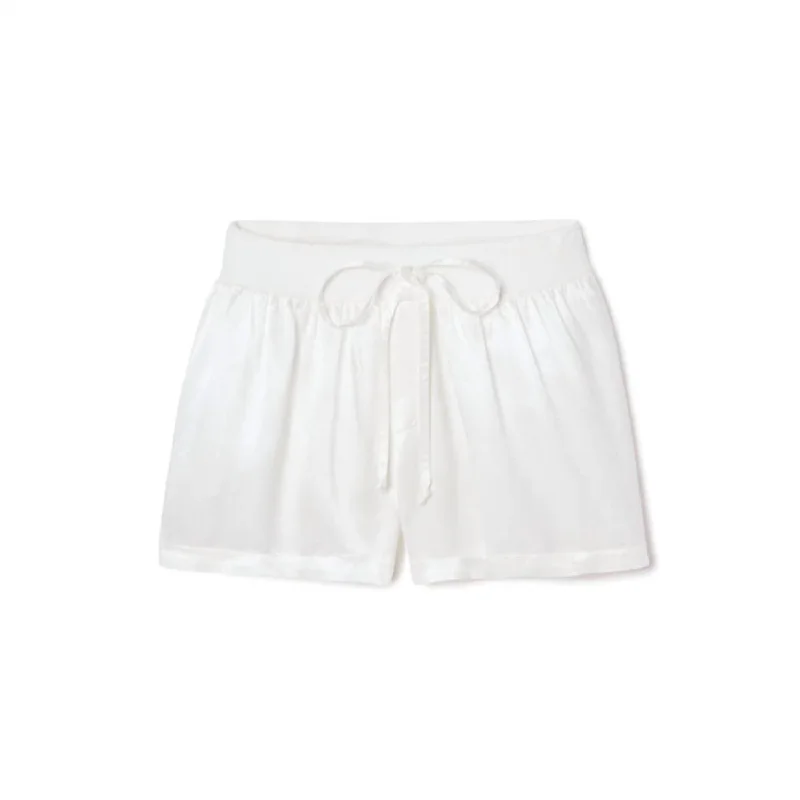 Embroidered Women Shorts with Intricate DesignsMikel Satin Boxers In Pearl