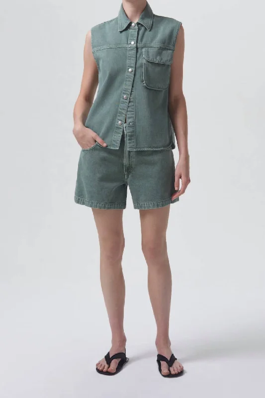 Ruffled Hem Women Shorts to Add a Feminine TouchOrganic Cotton Magda Short In Salamander