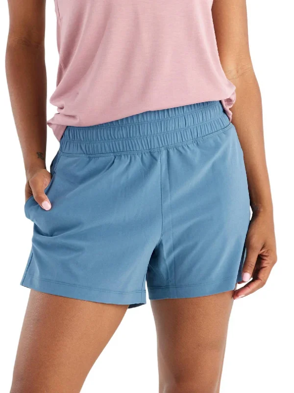 Ruffled Hem Women Shorts to Add a Feminine TouchPull-On Breeze Short In Pacific Blue