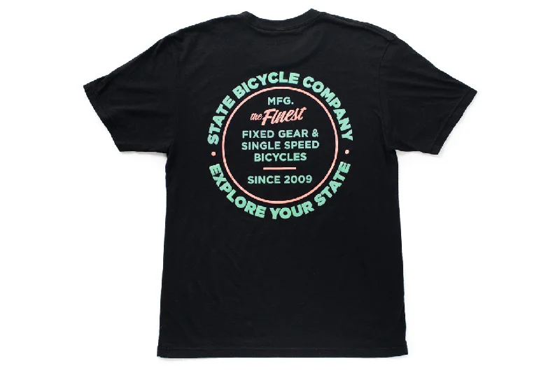 Moisture - Wicking Women T Shirt for Active LifestylesState Bicycle Co. - "Manufacturing The Finest" - Premium T-Shirt ("Miami Vice")