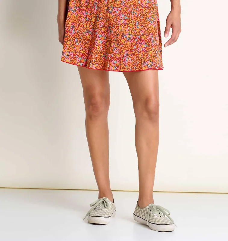 Printed Floral Women Shorts for a Summer - Ready StyleSunkissed Pleated Skort In Taffy Micro Floral Print