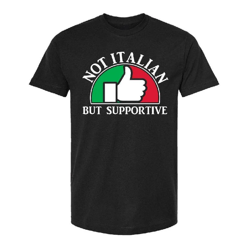 Crew Neck Women T Shirt with a Timeless DesignNot Italian But Supportive Tee