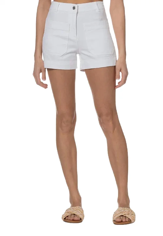 Solid Color Women Shorts in Bright Hues for a Bold StatementTelias Shorts In Blanc