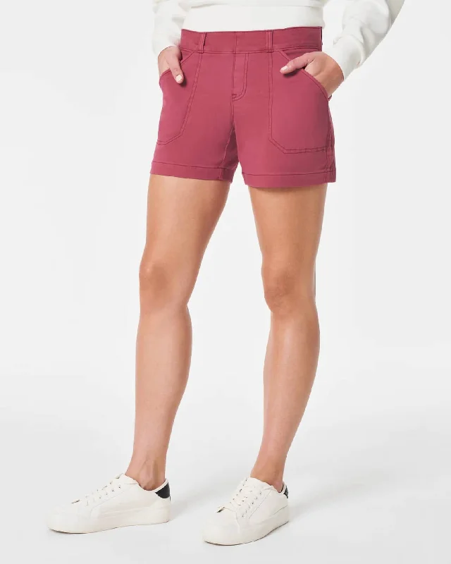 Leather Look Women Shorts for an Edgy and Chic StyleTwill Shorts In Wild Rose