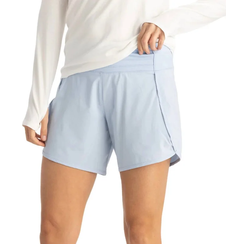 Solid Color Women Shorts in Bright Hues for a Bold StatementWomen's Bamboo Lined Breeze Shorts In Clear Sky