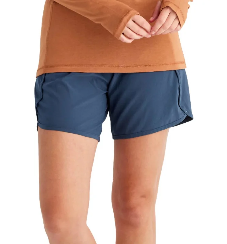 High - Waisted Women Shorts for a Retro and Flattering LookWomen's Bamboo-Lined Breeze Skort In Blue Dusk Ii