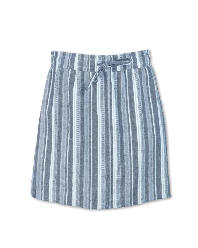 Linen Women Shorts for Breathable Comfort in Hot WeatherWomen's Striped Skort In Indigo