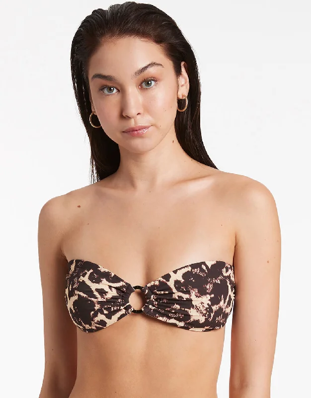 Allure Trim Bandeau Bikini Top - Black