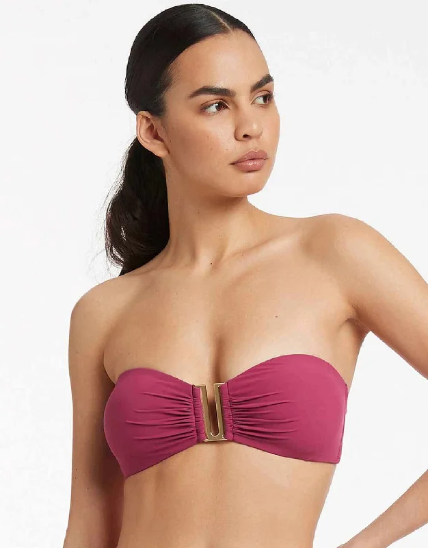 Jetset U Trim Bandeau Bikini Top - Orchid