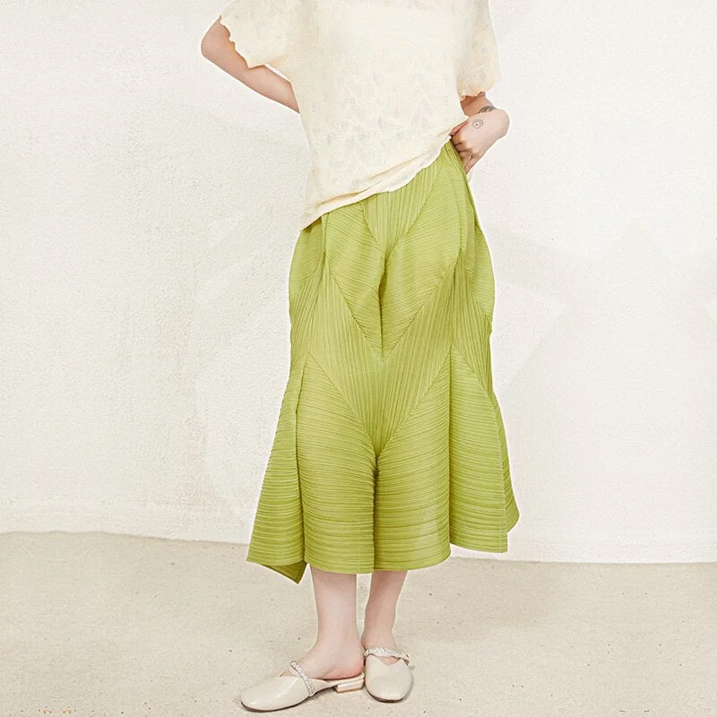 Miyake Pleated High Waist Spliced Skirts