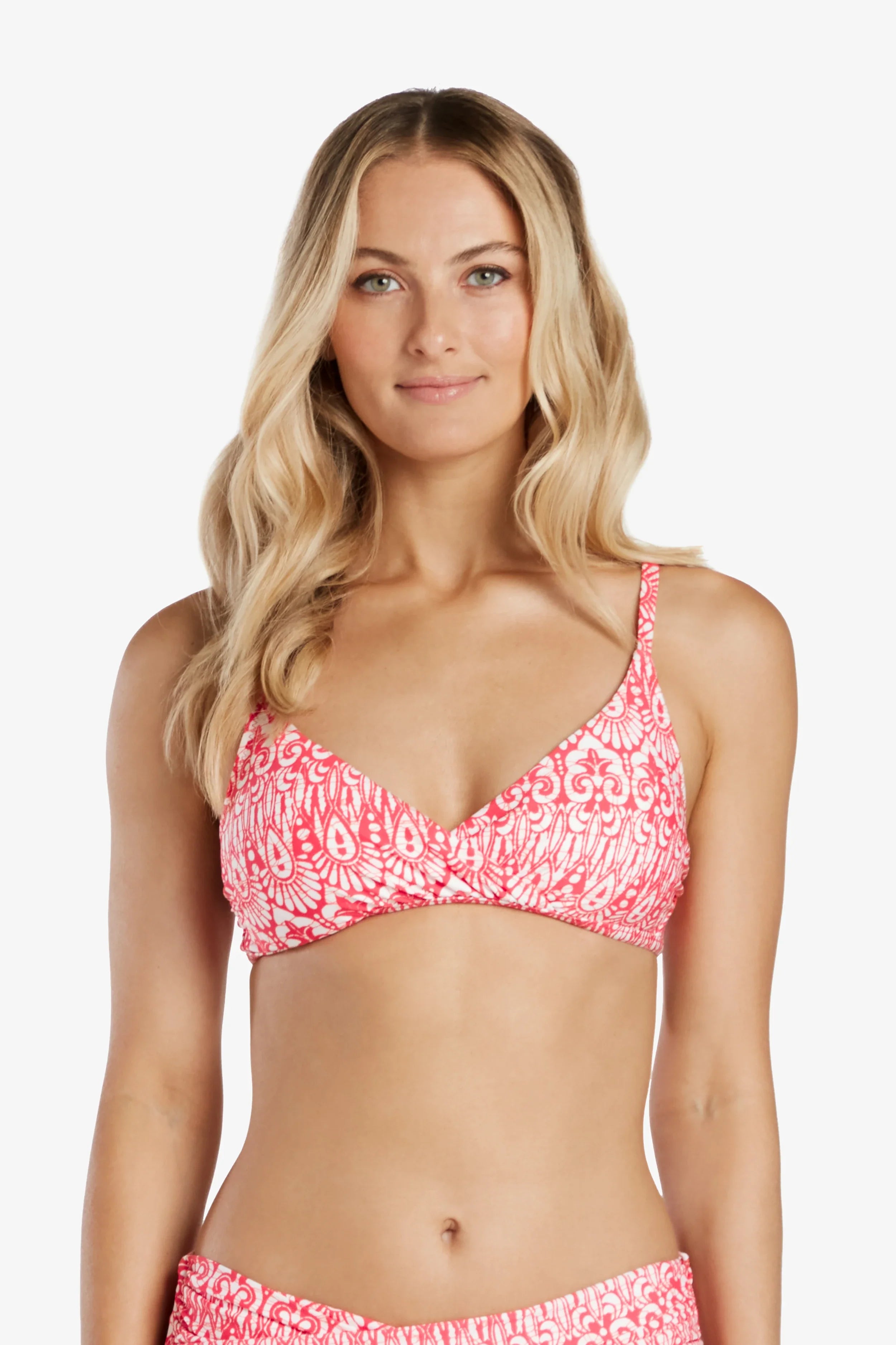 Shirred Crossover Bra  |  Island Batik Pink